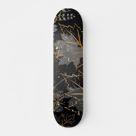 Skateboard Feuilles Dorées 5 (Devant)