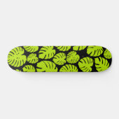 Skateboard Feuilles Monstera en Lime Vert et noir (Horz)