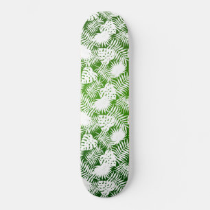 SKATEBOARD FEUILLES MOTIF SANS COUTURE VERT BLANC