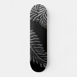 Skateboard Feuilles noirs et blancs