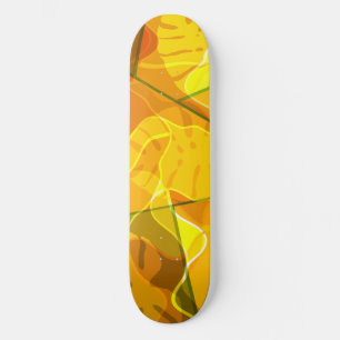 SKATEBOARD FEUILLES TROPICALES ABSTRAITES