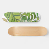 Skateboard Feuilles Tropicaux En Aquarelle (Horz)