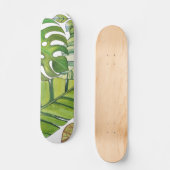 Skateboard Feuilles Tropicaux En Aquarelle (Recto)