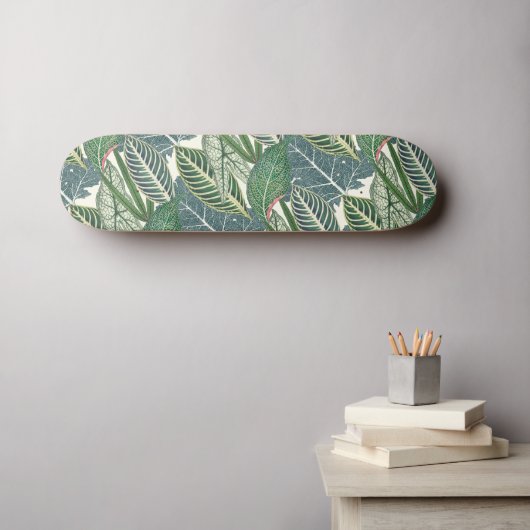 Skateboard Feuilles verts tropicaux (Art mural (Horz))