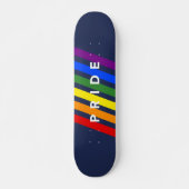 Skateboard FIDE Diagonal LGBT Rainbow Stripes sur Navy Blue (Devant)