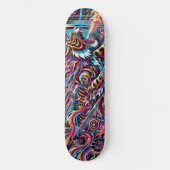 Skateboard Fierce Neon Tiger Patinage Cosmique Skate Deck (Recto)