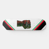 Skateboard fierté noire drapeau rouge vert poing panafricain (Horz)