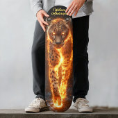 Skateboard Fiery Glowing Cheetah