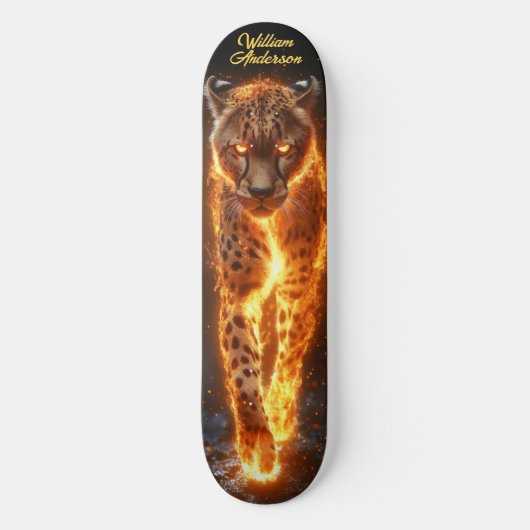 Skateboard Fiery Glowing Cheetah (Recto)