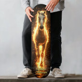 Skateboard Fiery Glowing Horse