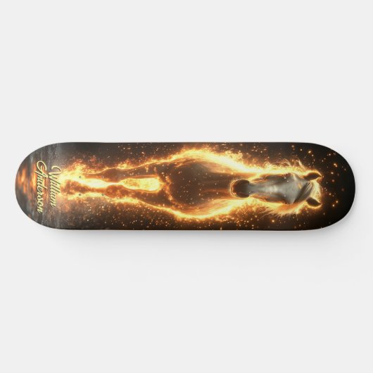 Skateboard Fiery Glowing Horse (Horz)