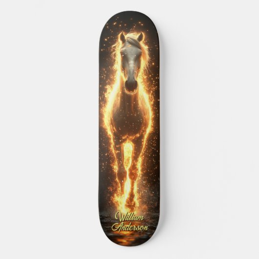 Skateboard Fiery Glowing Horse (Recto)