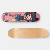 Skateboard Fille aux tatouages style cartoon (Horz)