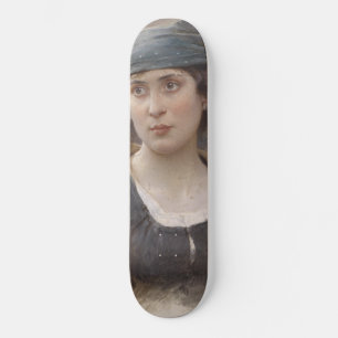 Skateboard Fille avec un foulard vert (par Ludwig Passini)