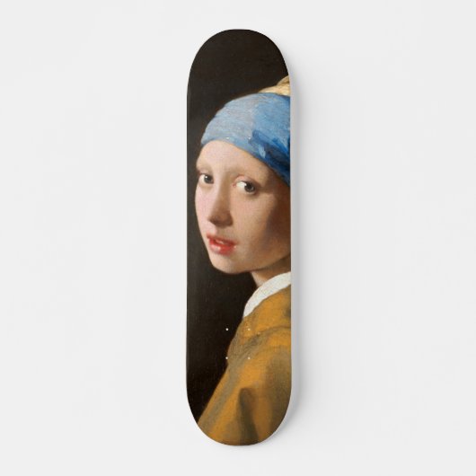 Skateboard Fille avec une perle d'oreille Portrait Peinture (Devant)