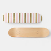 Skateboard Fille Blush Motif rose, blanc et or (Horz)