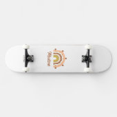 Skateboard Fille Boho Rainbow Pastel Muted Rose Personnalisé (Horz)