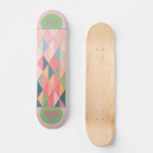 Skateboard Fille colorée Abstrait Patinage rose (Recto)