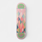 Skateboard Fille colorée Abstrait Patinage rose (Devant)