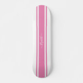 Skateboard Fille Cool Rose Blanc Grilles De Course Monogrammé (Devant)