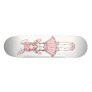 Skateboard Fille de lapin rose mignonne d'Anime Lolita