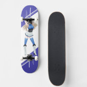 Skateboard Fille de l'Estonie Manga habillée dans le drapeau (Devant)