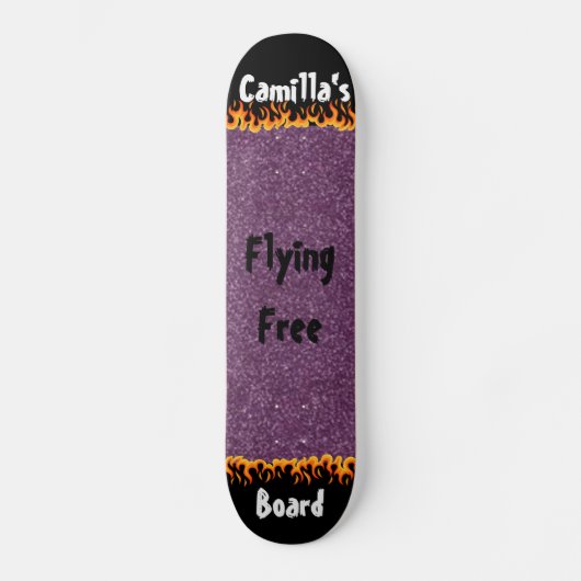 Skateboard Fille de Parties scintillant simulée violet brilla (Recto)