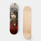 Skateboard Fille en Art Moderne Rouge (Recto)