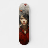 Skateboard Fille en Art Moderne Rouge (Devant)