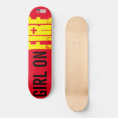 Skateboard FILLE EN FEU Planche à roulettes (Recto)