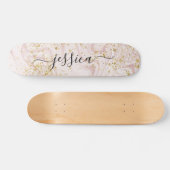 Skateboard Fille en marbre rose rousse or parties scintillant (Horz)