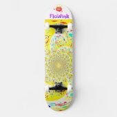 Skateboard Fille Jaune Abstraite (Recto)