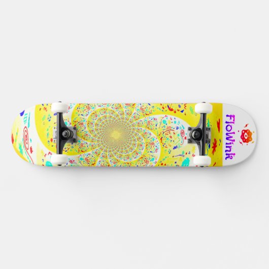 Skateboard Fille Jaune Abstraite (Horz)