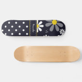 Skateboard Fille Mod Daisées et Pois avec le nom (Horz)