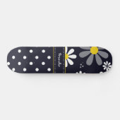 Skateboard Fille Mod Daisées et Pois avec le nom (Horz)