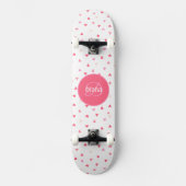 Skateboard Fille Monogramme mignon cornets avec nom (Recto)