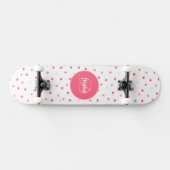 Skateboard Fille Monogramme mignon cornets avec nom (Horz)