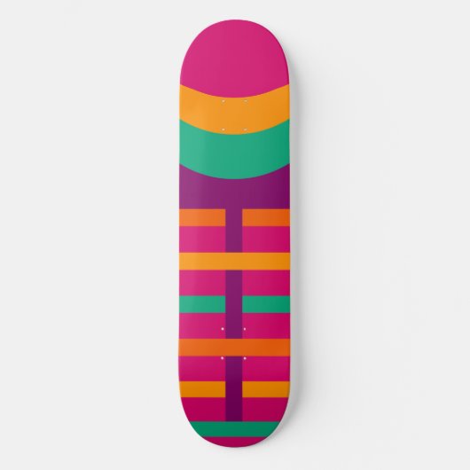 Skateboard Fille Motif géométrique coloré (Recto)