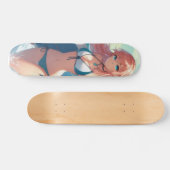 Skateboard Fille surfeuse d'anime côtier/nautique/tropical (Horz)