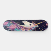 Skateboard Fille Unicorne Arc-en couleurs Floral (Horz)