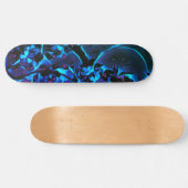 Skateboard Filles Asiatiques Inspiré Bleu Noir Cerisier Bloss (Horz)