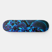 Skateboard Filles Asiatiques Inspiré Bleu Noir Cerisier Bloss (Horz)