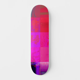 Skateboard Filles aux rayons X Grille d'art de glitch Rose Ch
