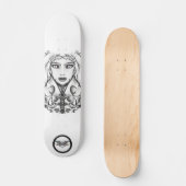 Skateboard Fine line art drawing of Animalia with animals (Recto)