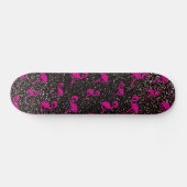Skateboard Flamant noir de rose de parties scintillantes (Horz)