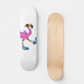Skateboard Flamant rose drôle avec lunettes de soleil | chois (Recto)