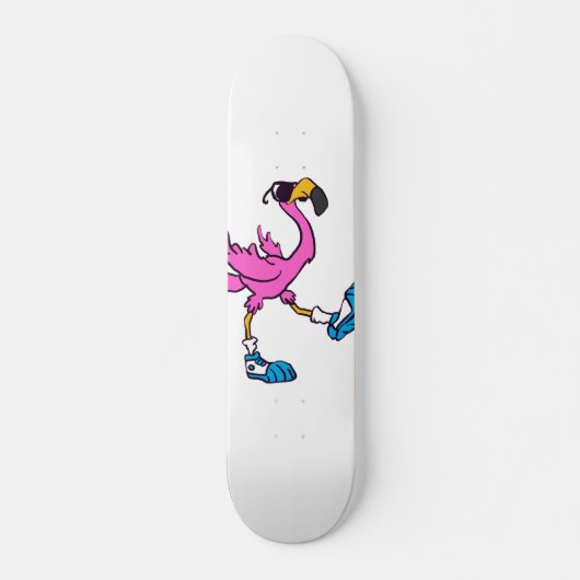 Skateboard Flamant rose drôle avec lunettes de soleil | chois (Devant)