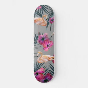 Skateboard Flamant rose Hibiscus Jungle Siesta #1 #tropical