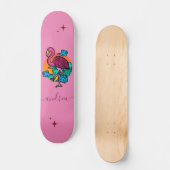 Skateboard Flamant rose rose exotique Nom étincelant d'été Tr (Recto)