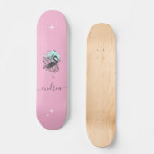 Skateboard Flamant rose rose exotique Nom étincelant d'été Tr (Recto)